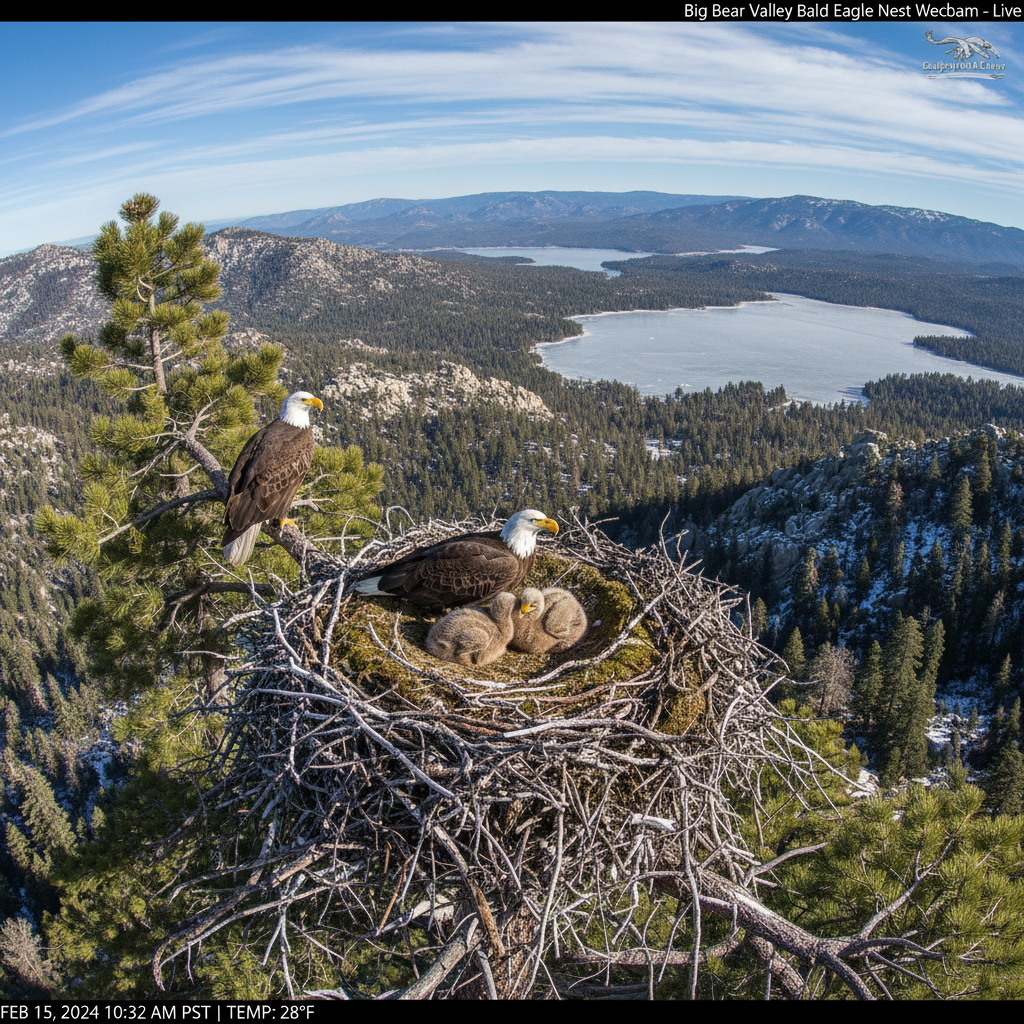 Big Bear Bald Eagle Nest Live Cam – Jackie & Shadow 2026 | WorldCam